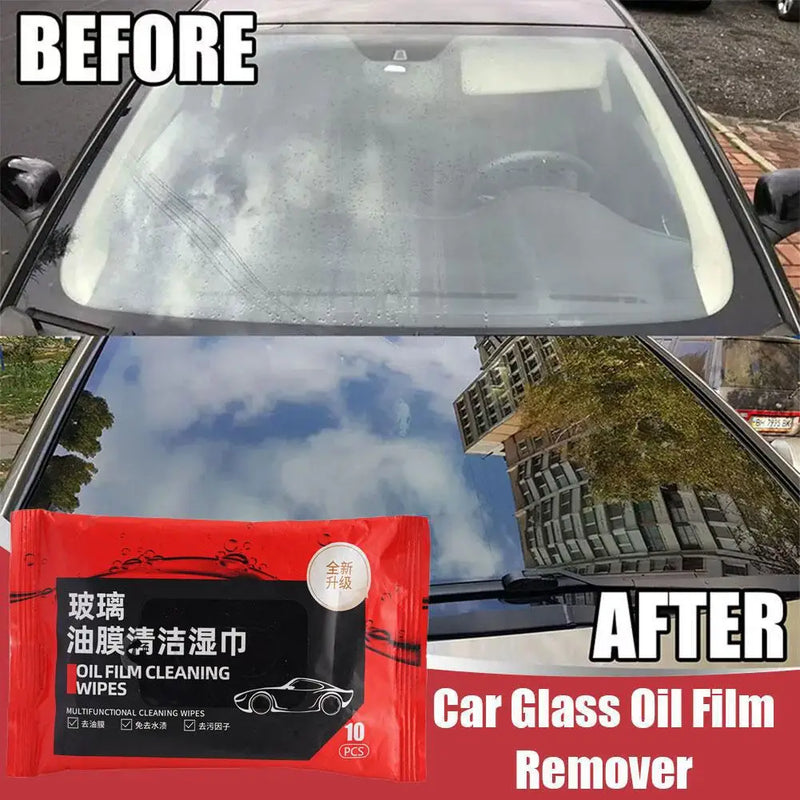 Car Glass Oil Film Removal Wipes Windshield Glass Cleaner Car Glass Cleaner Wipes Compact Portable Dusting Wipes for Cars Z5V1