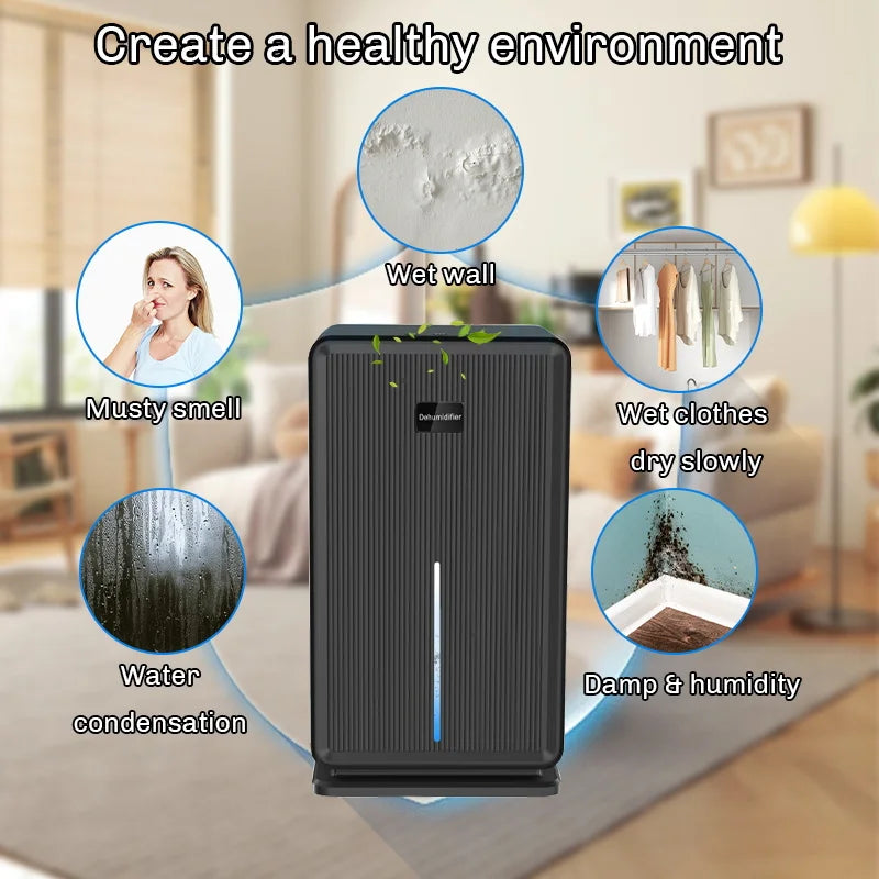 Electric Air Dehumidifier Compressor Home DehumidifierFor Bathroom Basement Air Dryer For Indoor Moisture Absorber Machine EU/US