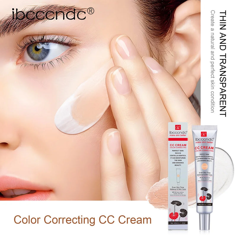 45ml Color Correcting CC Cream Facial Centella Asiatica Repair BB Cream Natural Concealer Whitening Liquid Foundation Cosmetics