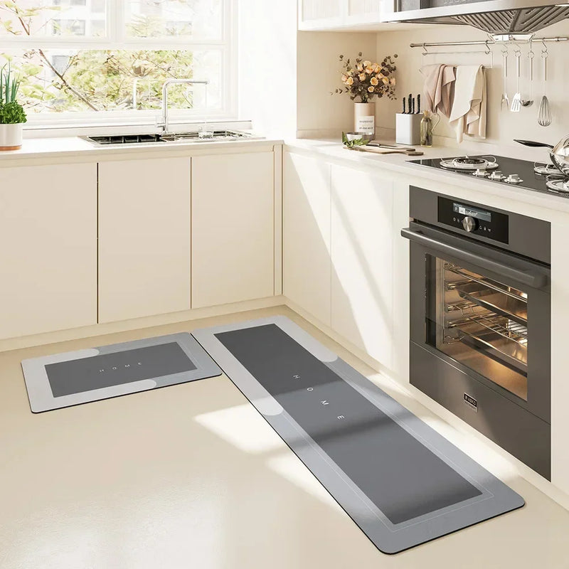 Kitchen Absorbent Mat Non-Skid Waterproof Wipeable Comfort Standing Kitchen Rugs and Mats Wipeable Wash Free Long Strip Carpet