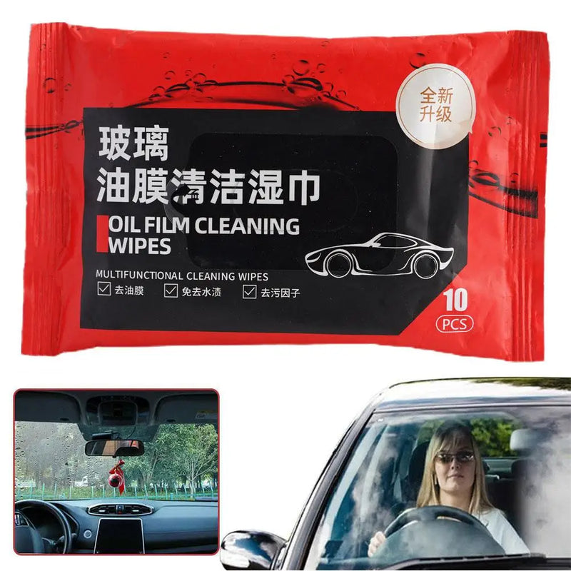 Car Glass Oil Film Removal Wipes Windshield Glass Cleaner Car Glass Cleaner Wipes Compact Portable Dusting Wipes for Cars Z5V1