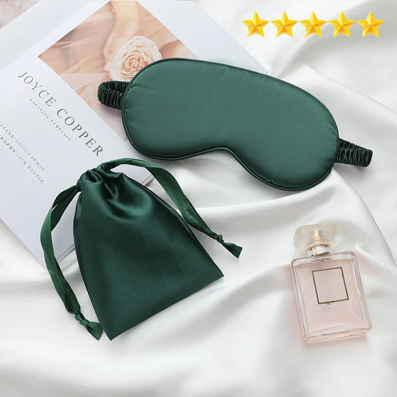 【Hot sales】Silk-like sleeping eye mask with storage bag and scrunchie, soft cooling eye mask for face