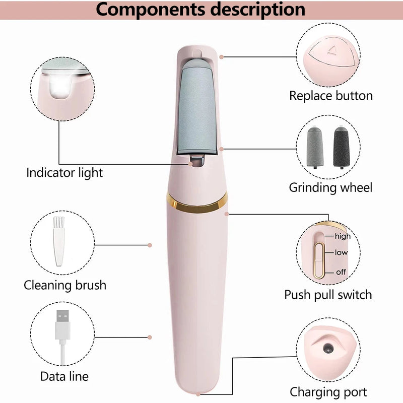 New Electric Pedicure Tool Film Foot Dead Skin Callus Remover Feet Exfoliator Pumice Stone for Heel Grinding Device For Gifts