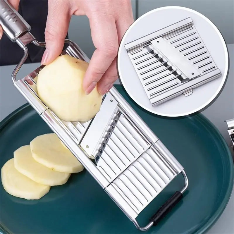 4 in1 Vegetable Slicer Stainless Steel Shredder Cutter Multi-Purpose Vegetable Slicer Cuts Set Manual Fruit Carrot Potato Grater