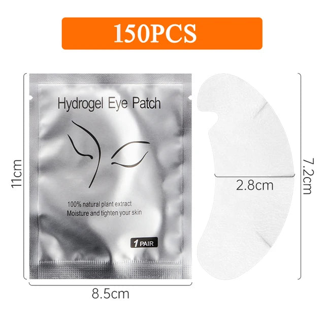 150 Pairs U Shape Notch Natural Eyelash Hair Extension Pad Set Collagen Aloe Hydrogel Eye Patch Eyelash Extension Mat Gel Set