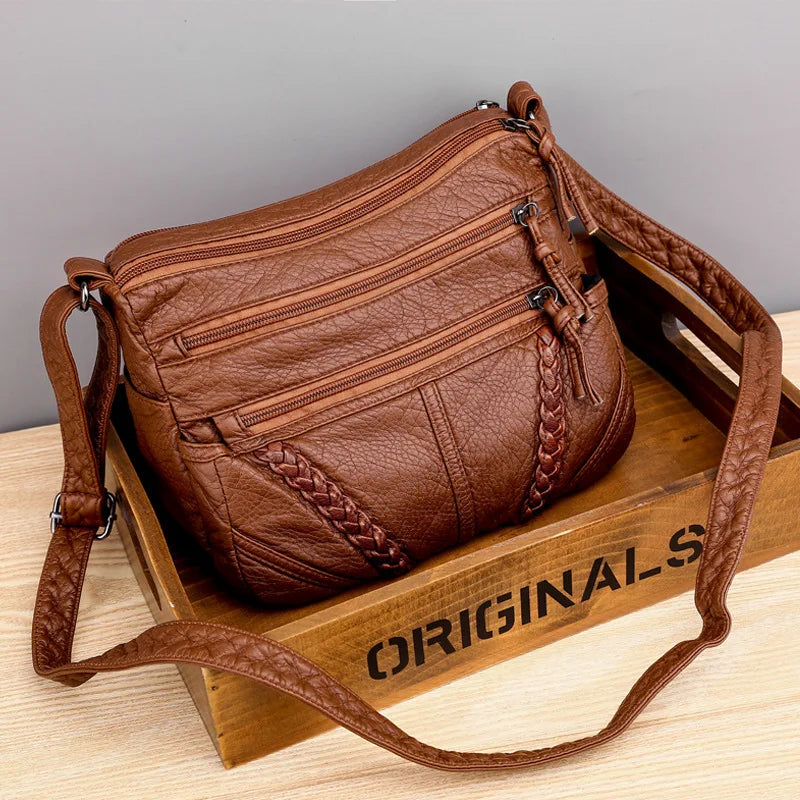 Top Selling Women Messenger Bags Matching-all Leather Feeling PU Shoulder Bags Fashion Gift for Girls & Middle Aged Female