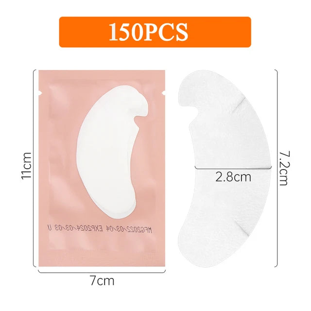 150 Pairs U Shape Notch Natural Eyelash Hair Extension Pad Set Collagen Aloe Hydrogel Eye Patch Eyelash Extension Mat Gel Set