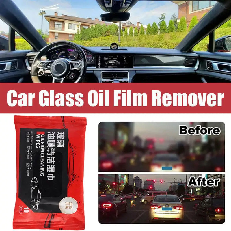 Car Glass Oil Film Removal Wipes Windshield Glass Cleaner Car Glass Cleaner Wipes Compact Portable Dusting Wipes for Cars Z5V1