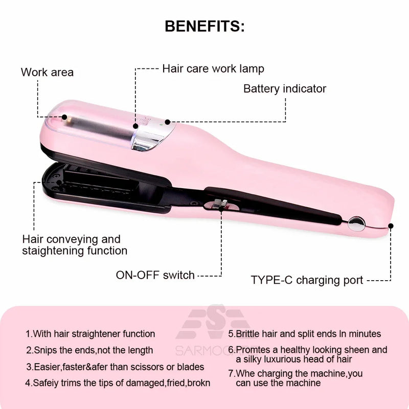 Hair Ends Trimmer Automatic End Remover Damaged Hair Repair Hairs Care Treatment Cordless Hair End Cutting Machine for Women