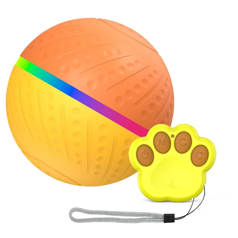 Smart Interactive Pet Ball Remote Control Flashing Rolling Jumping Rotating Waterproof Dog Chew Toy Ball for Aggressive Chewers