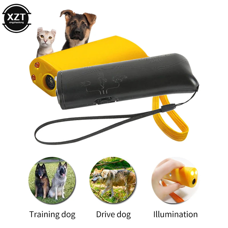 Pet Dog Repeller Anti Barking Stop Bark Training Device Trainer LED Ultrasonic 3 in 1 High Quality Ultrasonic Dog Trainer