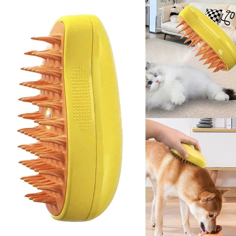 Escova 3 em 1 Para Gatos - Removedor de Pelos, Massagem Limpeza a Vapor | Escova Autolimpante para Pets