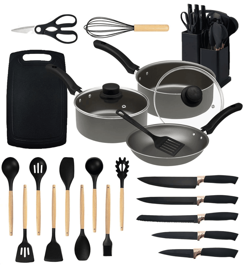 Kit Cozinha •  Panelas + Jogo de Utensílios (30 itens)